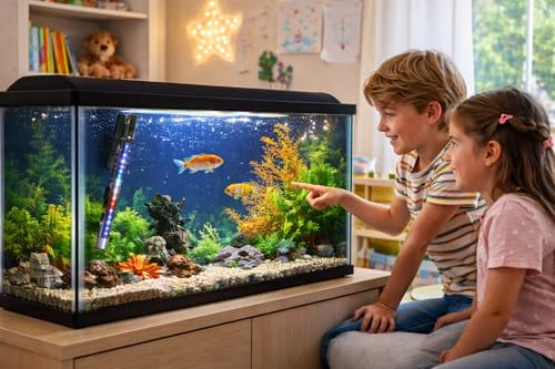 Image of rizopets Aquarium Led Light | Multicolour Changing Fully Submersible Decorative Fish Tank Lamp (27 Centimeter)
