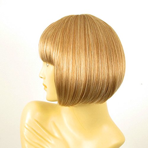 Perruque Courte Femme JULIETTE - Blond Clair Cuivré Avec Mèches - Texture Bouclée - Taille Bonnet Moyen - Neuf étiqueté