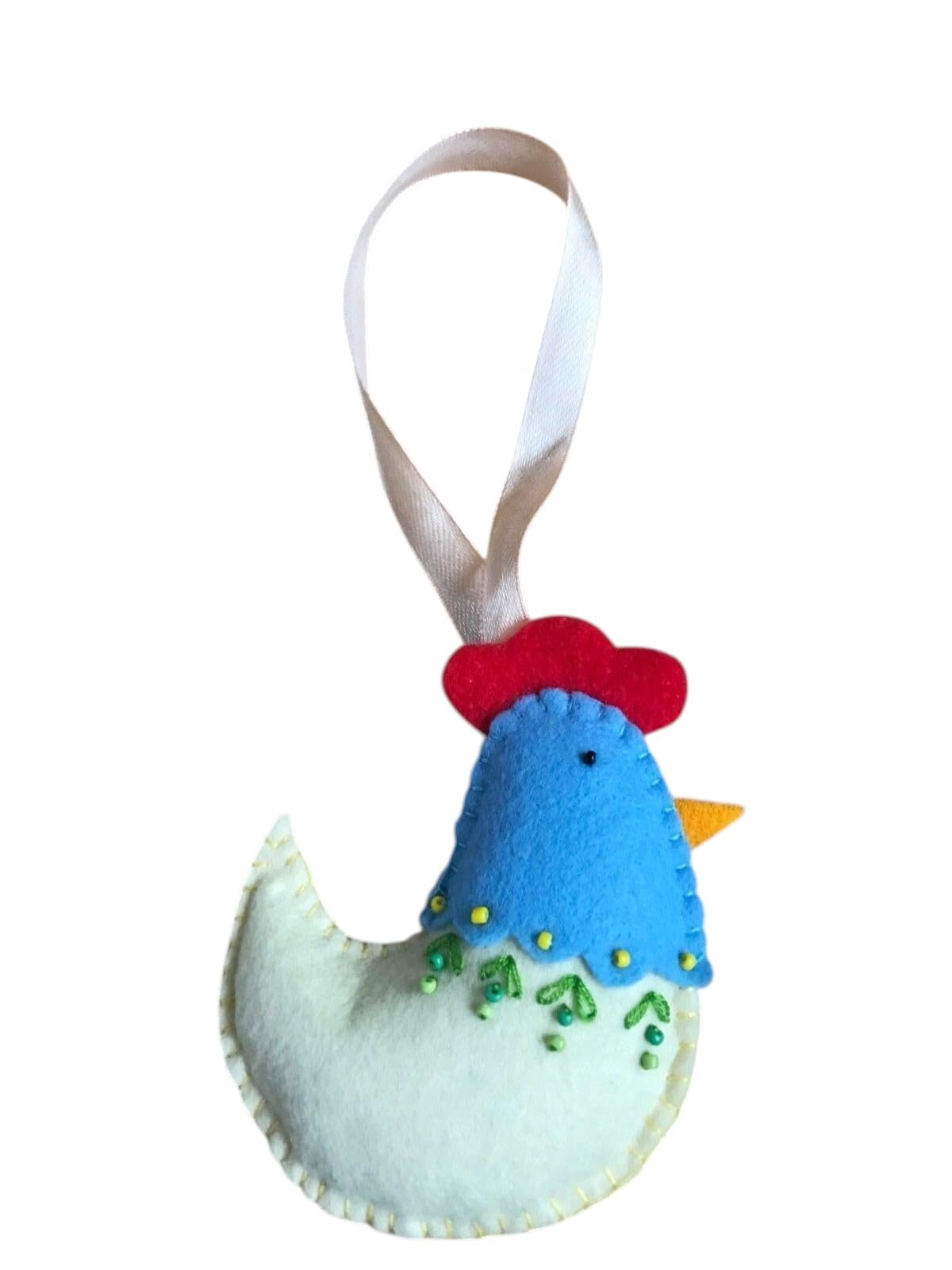Handmade felt Easter decorations hanging ornaments bunny, chicken, egg (chicken) — image 1