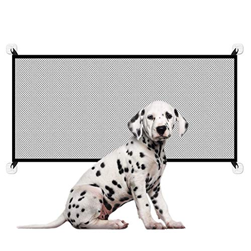 Upgraded Magic Gate for Dogs, Pet Safety Gate with Strong 3M Hooks, Mesh Dog Gate Portable Folding Safe Guard Install Anywhere-71