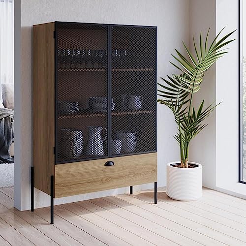 Cristaleira Industrial 2 Portas 1 Gaveta 93cm York Artesano