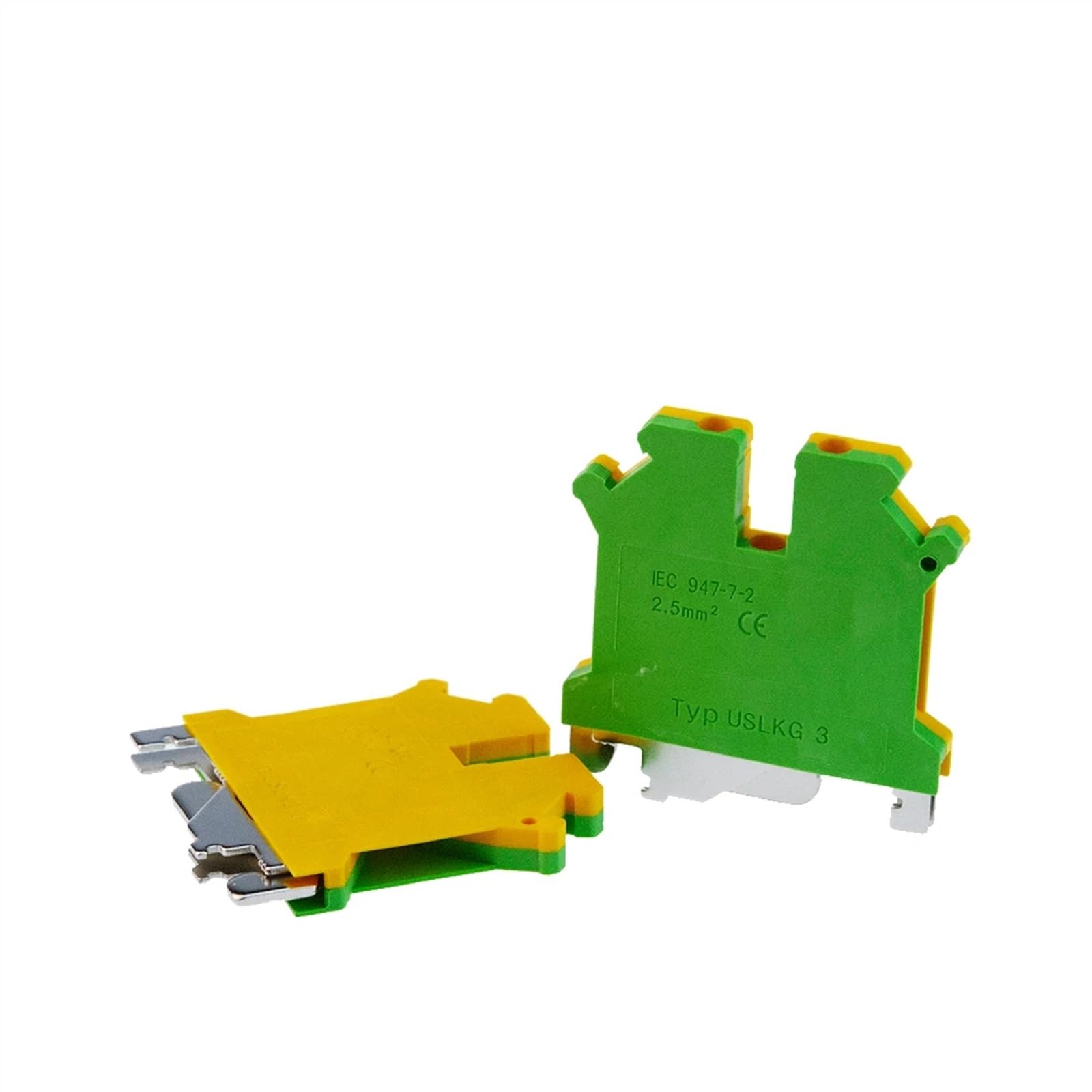 10 pz USLKG-3N Vite Morsettiere Su Guida Din Terra Universale Classe Connettore USLKG3N PE Filo Conduttore