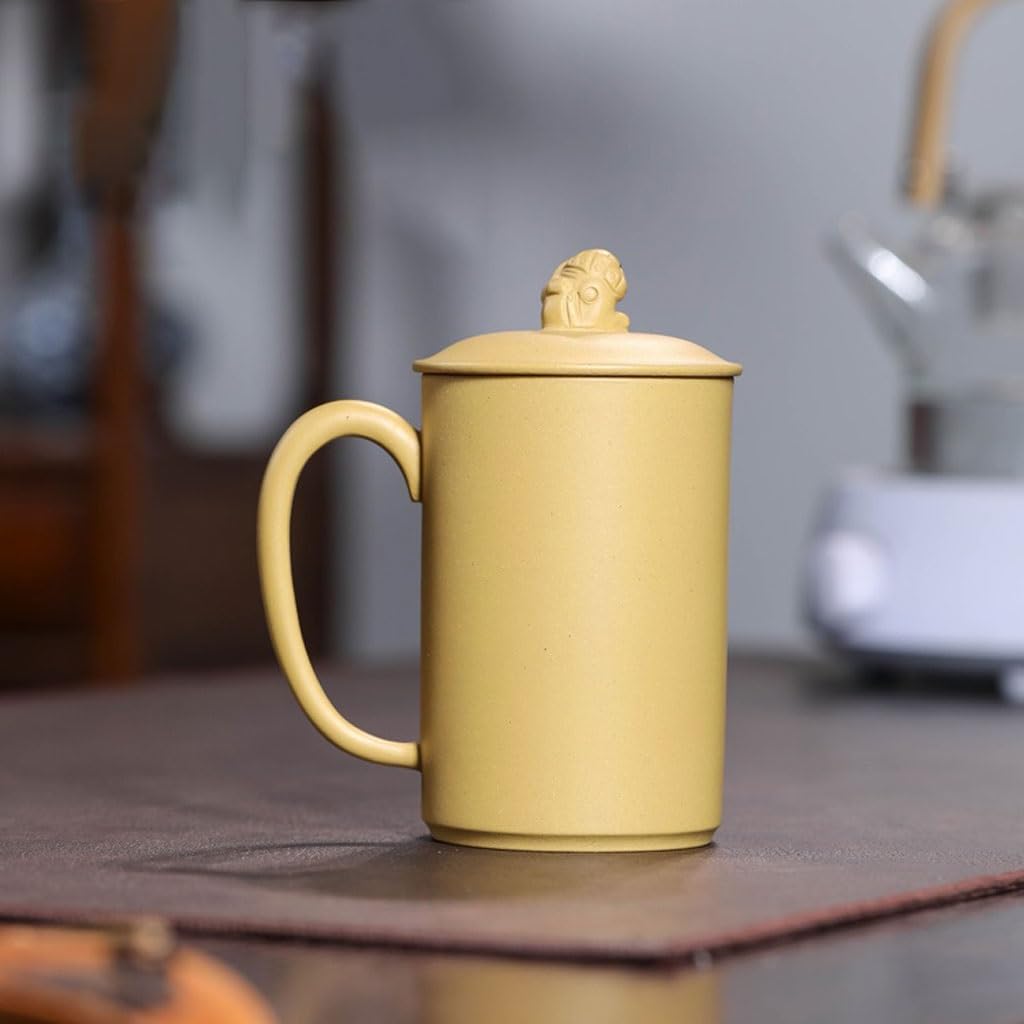 Matcha kubek na wodę, 400 ml, fioletowy, kubek z piaskiem, ręcznie robiony kubek do parzenia herbaty z pokrywką, filiżanka do kawy, domowa popołudniowa herbata, jajko do herbaty