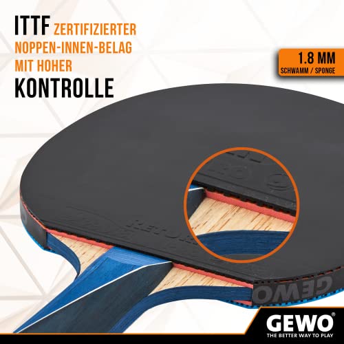 Raquette de tennis de table carbone GEWO Return Pro à manche concave ergonomique