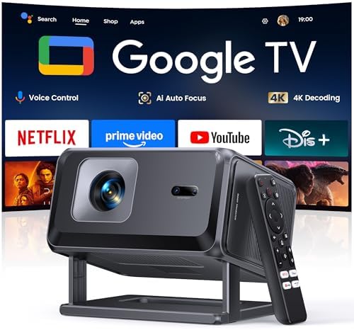 Projector 4K 【Official Google TV/Auto Focus/Keystone】 Portable Pr...