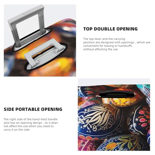 Travel Luggage Cover Colorful Hand Painted Easter Eggs Suitcase Protector Elastic Washable Stretch Suitcase Protector Anti-Scratch Travel Suitcase Cover Fit 18-32 Inch Luggage4