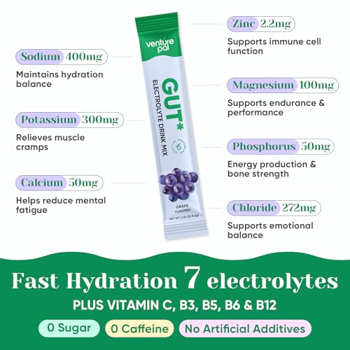Image of Venture Pal Sugar Free Hydration Packets + Gut Health Electrolytes Powder