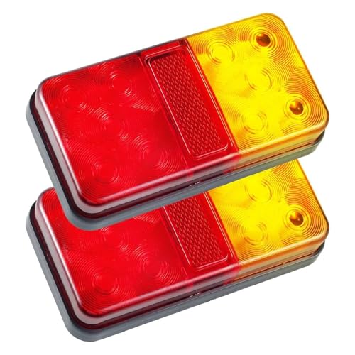EMENAR 2 Pièces LED Étanche Feux Arrière Feux De Remorque 10 LED 12V Arrêt Arrière Frein Clignotant Feux Arrière Indicateur Feu Stop Voiture Clignotants Clignotant Latéral