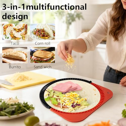 Image of Tortilla Sealer, Quesadilla Maker (4 inch+6 inch+8 inch) | Leak-proof Shark Tooth Design, Adjustable, Easy to Store, for Burritos, Pancakes, Dumplings, Dishwasher Safe