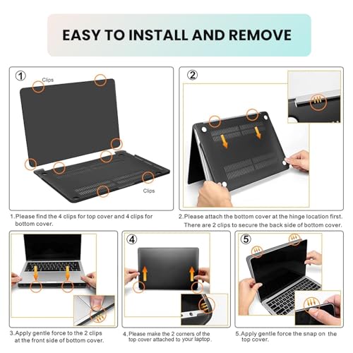 Image of MOCA Laptop Case Compatible with Pro 13 Inch Laptop A2338 A2251 A2289 A2159 A1989 A1708 A1706 2025 2024 2023 2022-2016 Plastic Hard Shell Protective Cover (Blue, New Pro 13)