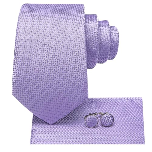 Image of Dubulle Mens Paisley Floral Silk Tie for Men Striped Necktie and Pocket Square Cufflinks Set Wedding Business