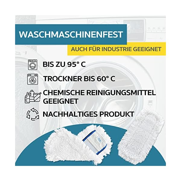 Gizmop 2 x 40 cm Bodenwischer 100% Baumwolle weiss Ersatzbezug Wischmop für Echtholz wie Parkett und Dielen. Profiprodukte für den privaten Haushalt (Baumwolle, 40 cm) (40 cm) – Bild 5