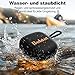 Bobtot Bluetooth Lautsprecher Kein, IPX7 Wasserdicht Kabellos Tragbar Musikbox, 16 Stunden Akkulaufzeit, Lauter Stereoklang, TWS, Integriertes Mikrofon, Mini-Format für Reisen und Sport, Schwarz