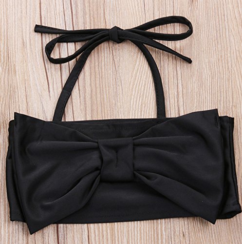 stylesilove Little Girls Black & White Stripes Bowknot Bikini 2pcs Swimsuit Bathing Suit Beach Pool Swimwear4