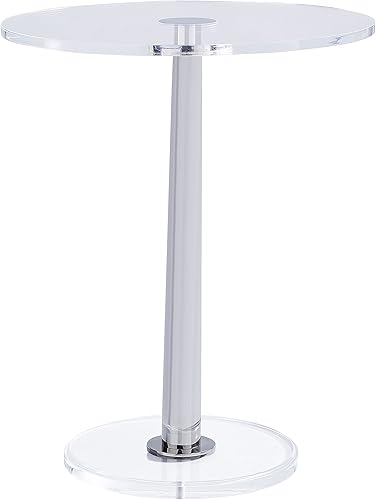 Miniatura 12 de Mesa de acrílico transparente con poste de metal cono (pequeño, plateado) plateado (Mirror Silver),Oro cepillado,https://www.amazon.com/dp/undefined