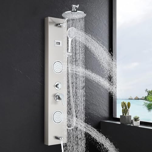 Panneau de douche acier inoxydable 304 brossé premium