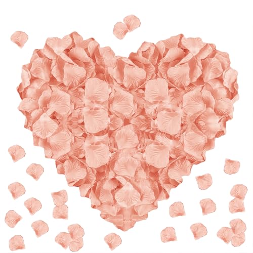 Image of 1000PCS Fake Rose Petals for Romantic Night Festive Wedding - Flesh Pink | Artificial Rose Petals, Creation for Valentine's Day, Proposal, Engagement, Marriage, Anniversary, Party Activity Decoration