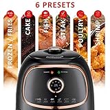 Brentwood AF-202BKC Small Electric Air Fryer, Timer & Temp. Control, 2-Liter, Black/Copper