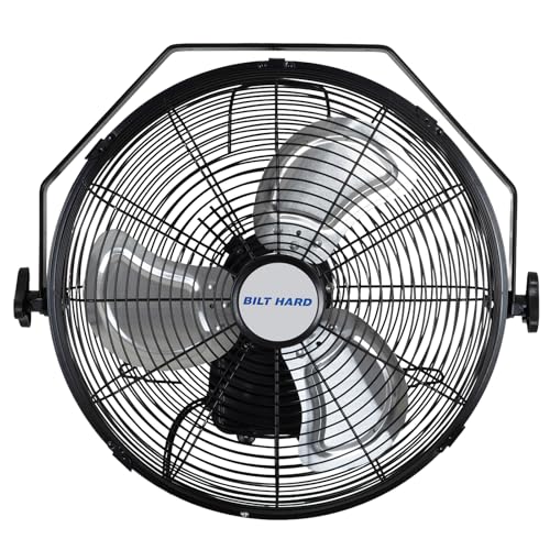 BILT HARD 3000 CFM 14 in. Outdoor Wall Mount Fan, 3-Speed Waterproof Wall Fan Industrial Grade High Velocity Outdoor Fans for Patio, Commercial, Garage, and Gazebo Use- ETL Listed