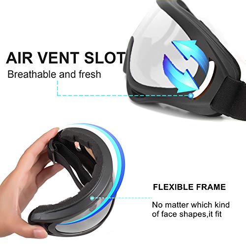 Image of LJDJ Motorcycle Goggles - Glasses Set of 2 - Dirt Bike ATV Motocross Anti-UV Adjustable Riding Offroad Protective Combat Tactical Military Goggles for Men Women Kids Youth Adult