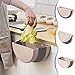 Poubelle Pliante Murale, Poubelle de Cuisine Pliable, Petite Poubelle Suspendue, Poubelle de Cuisine Collante, Poubelle Semi-Circulaire pour Voiture, Cuisine, Salle de Bain(Beige)