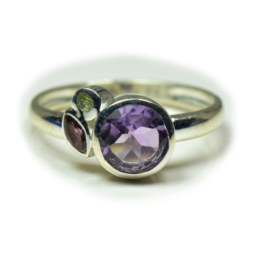 Bague en argent sterling améthyste naturelle, le cadeau de naissance idéal - 8