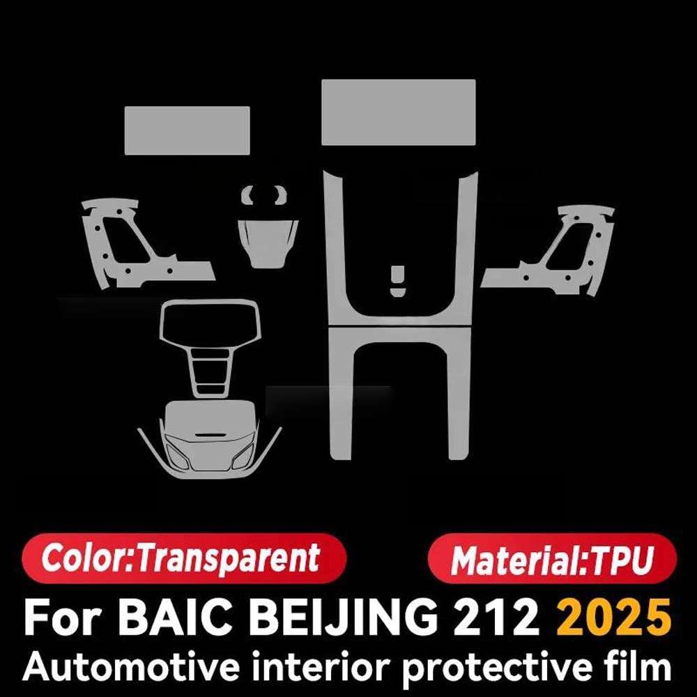 Pellicola Protettiva Trasparente per Pannelli Interni Auto, per BAIC Beijing 212 2025, Accessori AntiGraffio.