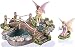 Joykick Fairy Garden Fish Pond Kit - Miniature Hand Painted Figurine Statues with Accessories - Set of 4pcs for Your House or Lawn Decor