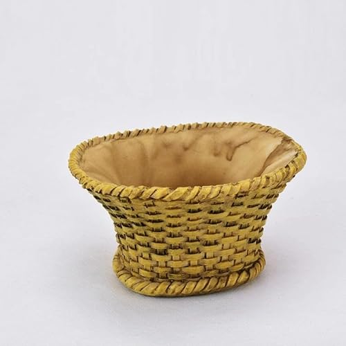 国華園(Kokka-en) インテリアポット 藤カゴ ブラウン 幅10.5×奥行7.5×高さ5.5cm 鉢カバー プランター 植木鉢 ガーデニング 置物 オブジェ