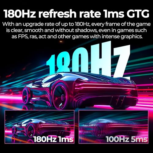 Gawfolk 32 inch Curved QHD (2560 * 1440) Gaming Monitor 2K 180Hz Computer Screen, Frameless 1500R Curved Computer Display Screen ,100% sRGB,with FreeSync,VESA Compatible - Image 4