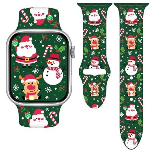Vieeki �N���X�}�X�X�m�[�}���E�H�b�`�o���h �j�����p (Apple Watch 42mm 46mm 49mm 41mm 45mm 40mm 44mm) (�T���^�N���[�Y �����p�X�g���b�v iWatch Series Ultra SE 11 10 9 