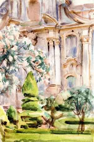 Peinture à l'huile de John Singer Sargent : A Palace and Gardens Spain en 30x36 pouces