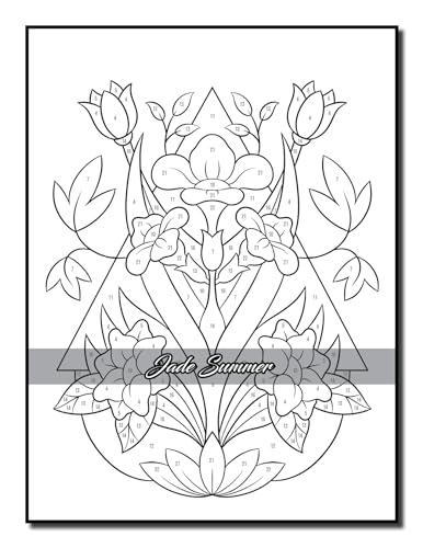 Color by Number Flowers: An Adult Coloring Book with Fun, Easy, and Relaxing Coloring Pages (Color by Number Coloring Books) - Image 47