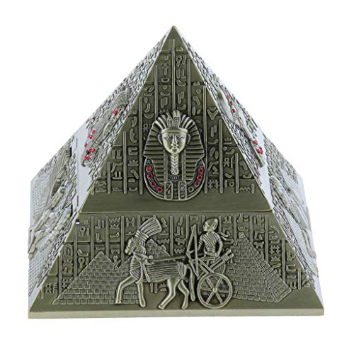 Cendrier pyramide vintage en métal bronze pour décoration de maison - 4
