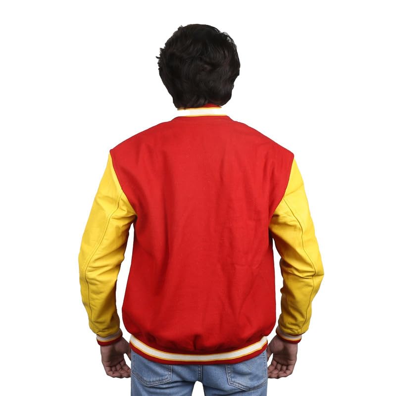 Image of Varsity Jacket Men - High School Letterman Bomber Style Baseball Jacket For Men