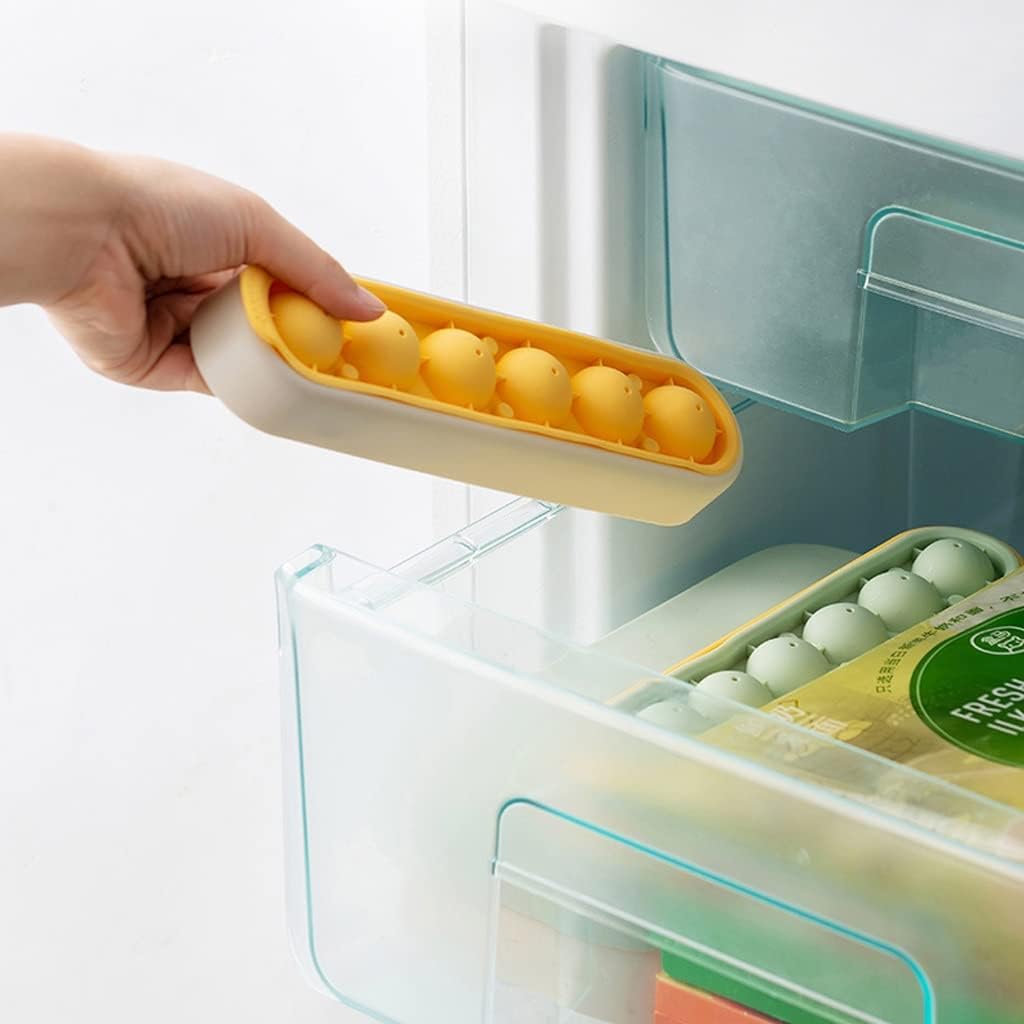 Ice Cube Large Capacity Ice Tray Household Freezer Ice Box With Lid Refrigerator Frozen Ice Cube (Color : Yellow)