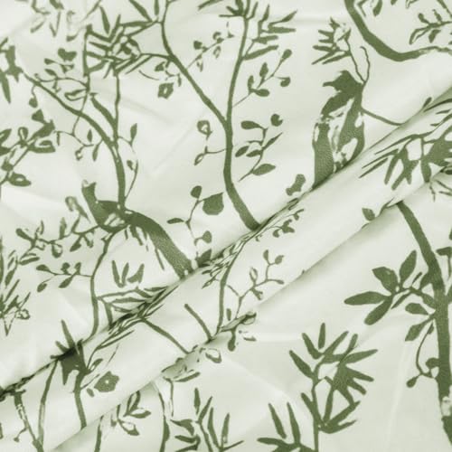 Chic Summer 2 Piece Sets for Women - Green Floral V Neck Batwing Sleeve Outfit with Wide Leg Pants - XX-Large - Image 4