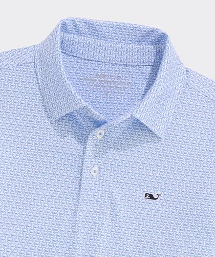 Image of vineyard vines Boys' Printed Sankaty Performance Polo, Whale Dot - White, 7