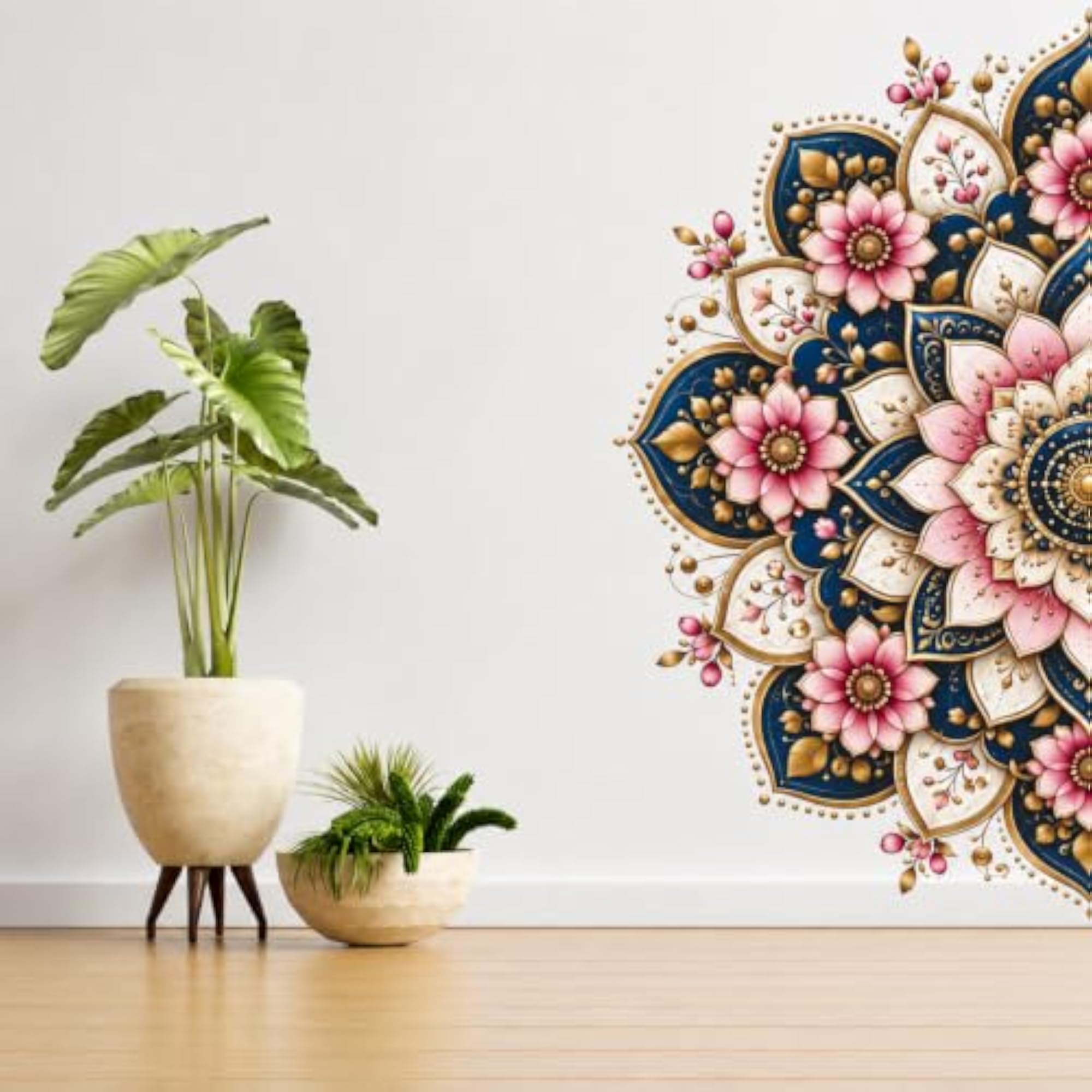 Half Mandala Design Floral Mandala Wall Decal Sticker