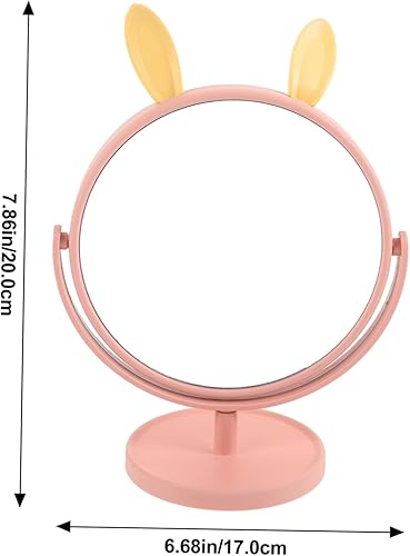 Miniatura 2 de Espejo de maquillaje para escritorio, con forma de orejas de conejo, espejo cosmético de mesa para el hogar, dormitorio, baño, espejo de corte de