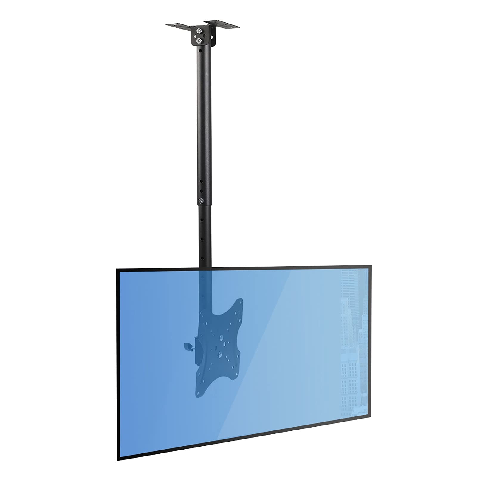 Support TV rotatif et inclinable de plafond rabattable pour gagner de la place au salon