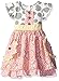 Counting Daisies Little Girls' Coral Dot Knit / Mix Print Woven Skirt Dress