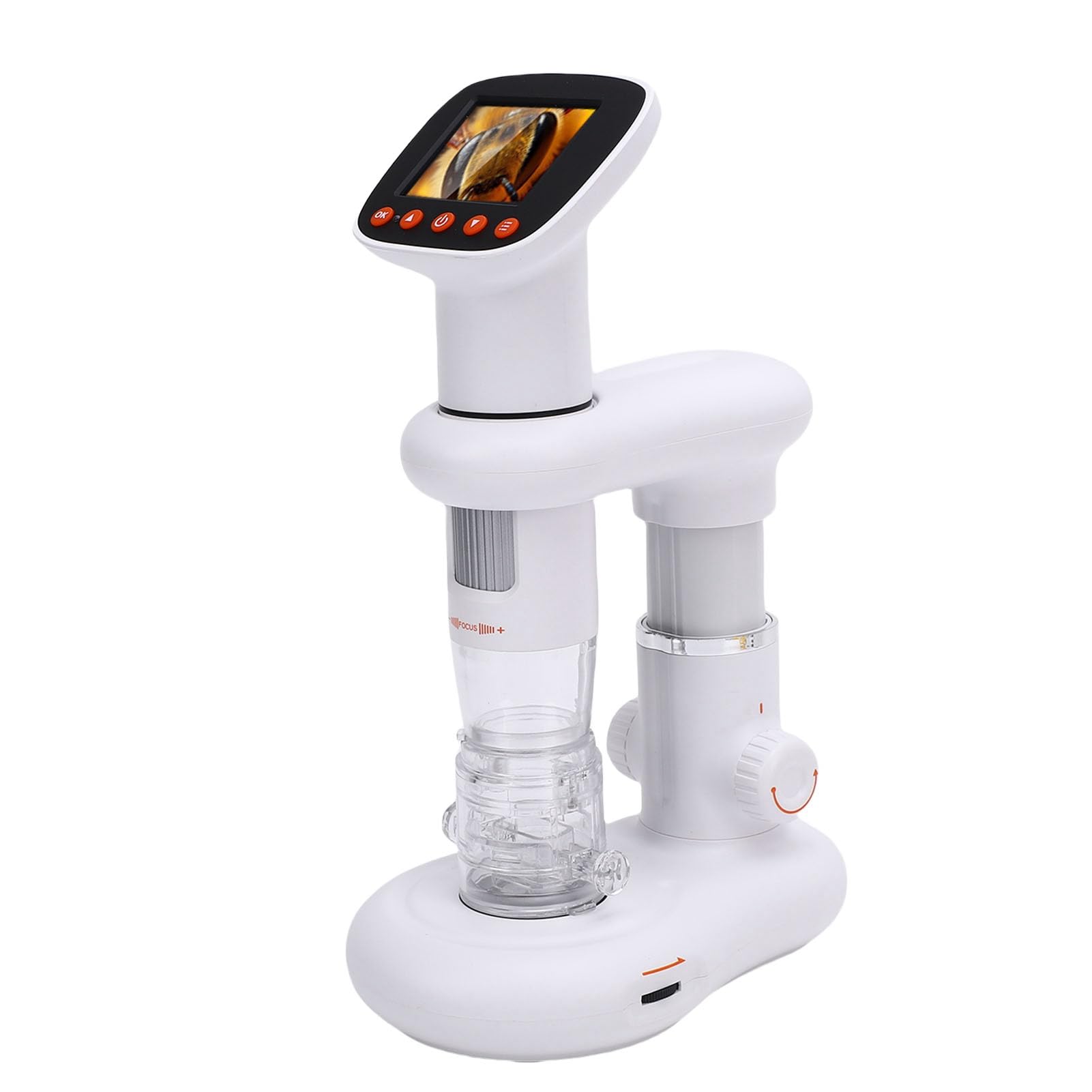 Focket Microscopio Digital, 1000X 1080P 2MP Microscopio Digital Portátil de Bolsillo Portátil con Pantalla LCD de 2 Pulgadas Soporte Ajustable para Reparación de Placas de Circuito Educativo