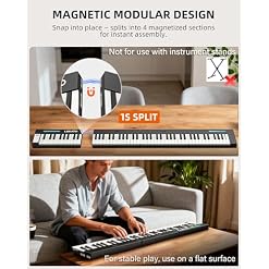 LEKATO Portable Piano Keyboard, 4 pcs Magnetic Electric Piano with Up to 88 Keys, 128 Tones, 128 Rhythm, 21 Demo, Split, Dual Tone, Record, Bluetooth MIDI, Headphone Jack, for Beginners Home Travel - Les Beatles, Paul McCartney, John Lennon, RIngo Starr, George Harrison LEKATO Portable Piano Keyboard, 4 pcs Magnetic Electric Piano with Up to 88 Keys, 128 Tones, 128 Rhythm, 21 Demo, Split, Dual Tone, Record, Bluetooth MIDI, Headphone Jack, for Beginners Home Travel – Image 2