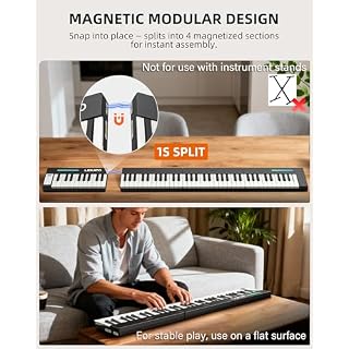 LEKATO Portable Piano Keyboard, 4 pcs Magnetic Electric Piano with Up to 88 Keys, 128 Tones, 128 Rhythm, 21 Demo, Split, Dual Tone, Record, Bluetooth MIDI, Headphone Jack, for Beginners Home Travel - Les Beatles, Paul McCartney, John Lennon, RIngo Starr, George Harrison LEKATO Portable Piano Keyboard, 4 pcs Magnetic Electric Piano with Up to 88 Keys, 128 Tones, 128 Rhythm, 21 Demo, Split, Dual Tone, Record, Bluetooth MIDI, Headphone Jack, for Beginners Home Travel – Image 2