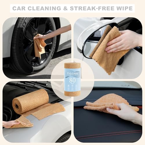 Image of 80 Pack Microfiber Cleaning Cloth Roll Reusable Paper Towels 12 inchx12 inch Tear Away Cloth,Absorbent Dish Rags for House Kitchen,Wash Cloths,Lint Free Rags for Window Cars Cleaning Supplies