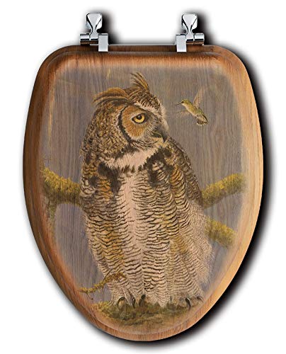 WGI-GALLERY TS-E-FOH Fearless Owl & Hummingbird Toilet Seat WGI-GALLERY TS-E-FOH Fearless Owl & Hummingbird Toilet Seat