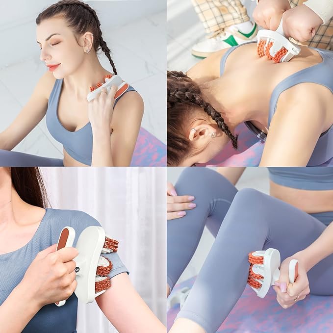 BLURISM Multifunctional Massager Manual Massage Anti Stress Physiotherapy Relieves Pain Body Tension Muscle Leg Arm Neck Butt Back Abdomen Muscle - Pink BLURISM Multifunctional Massager Manual Massage Anti Stress Physiotherapy Relieves Pain Body Tension Muscle Leg Arm Neck Butt Back Abdomen Muscle - Pink