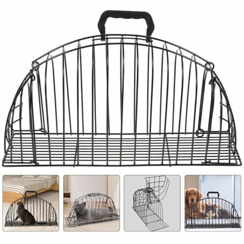 Jaula de ducha para gatos NULYLU de acero inoxidable negro con sistema de drenaje para mascotas 7