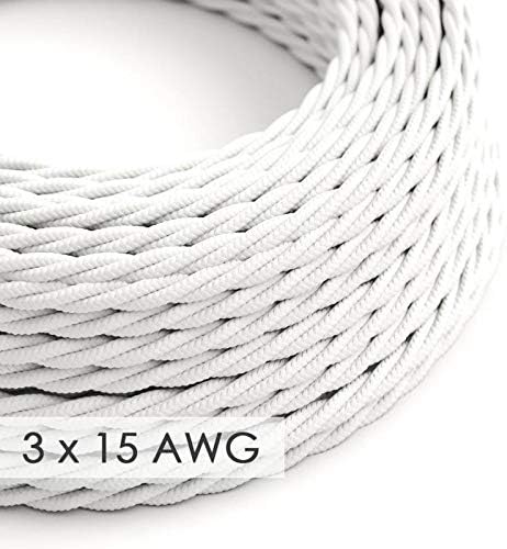 Extension Cord - Twisted White Rayon TM01-15/3 AWG - 50ft